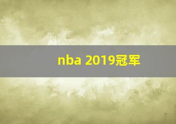 nba 2019冠军